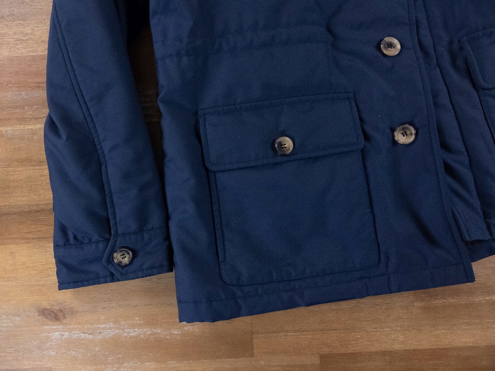 ISAIA Napoli solid navy blue padded car jacket coat Size XXL / 54 IT authentic