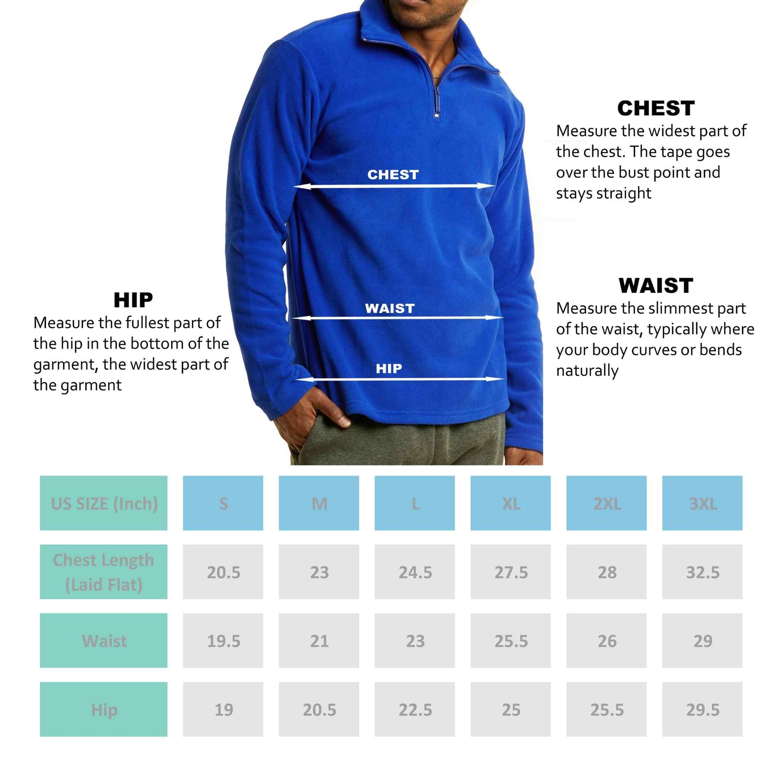 COUVER Men’s Quarter Zip Polar Fleece Pullover Sweatshirt, 1 Piece