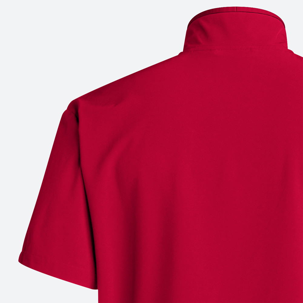 adidas Coach Short Sleeve 14 Quarter Zip Pullover Mens Red Casual Athletic Outer