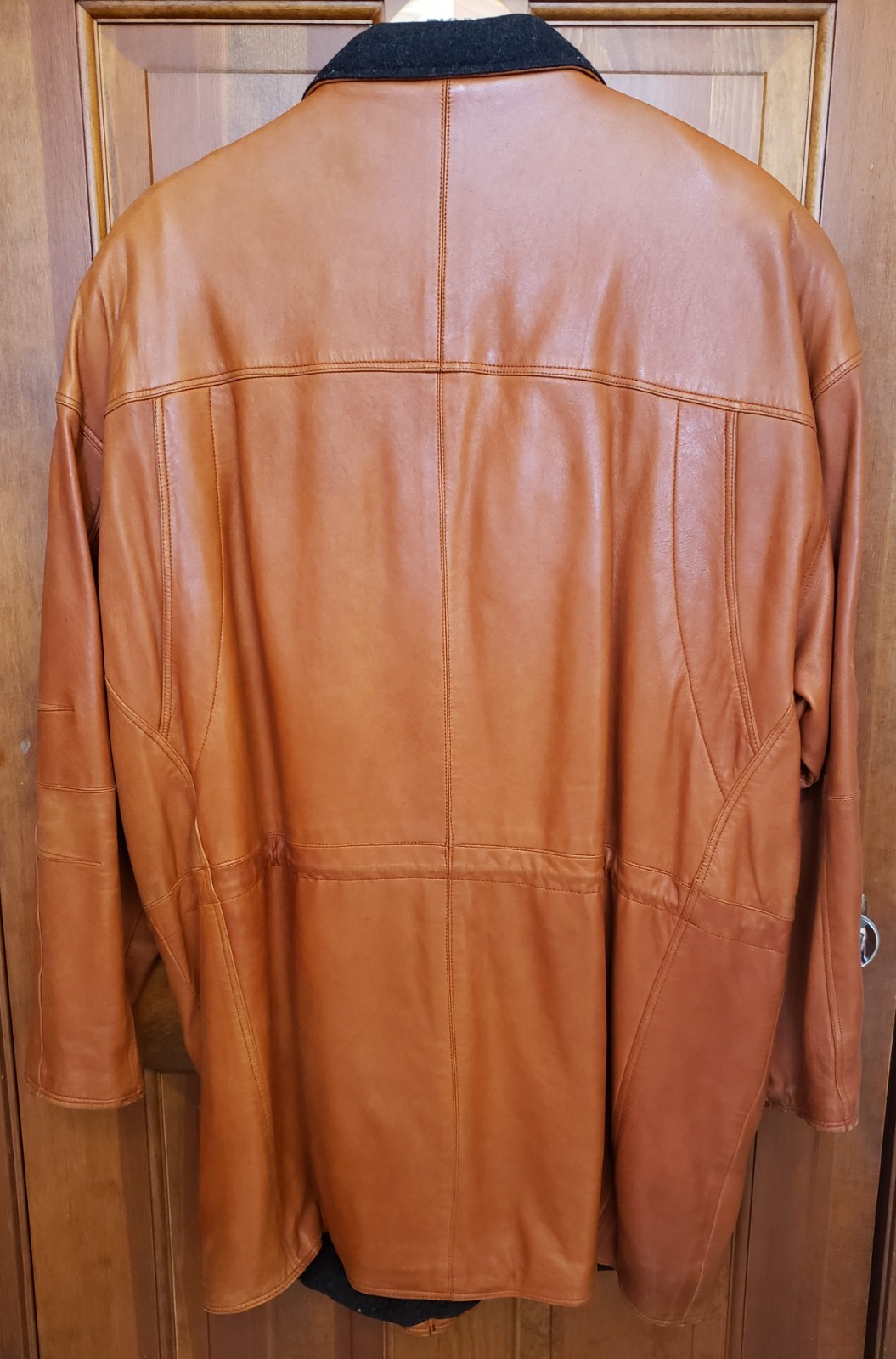Vintage Marc Buchanan Pelle Pelle Tan Soft Leather Jacket Trench Coat, Size 40