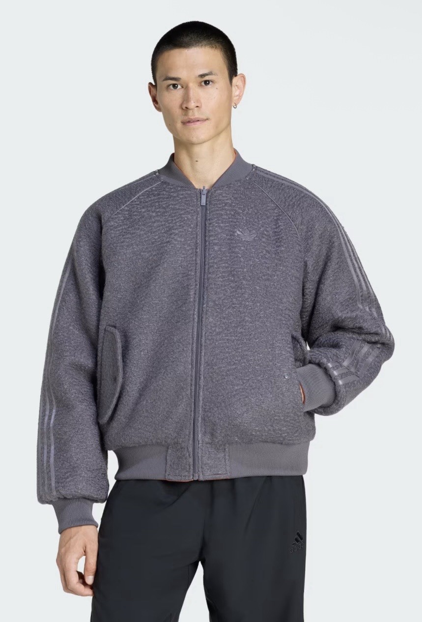 Adidas Originals Reversible Superstar Bomber Jacket Gray Orange Men’s M KR7618