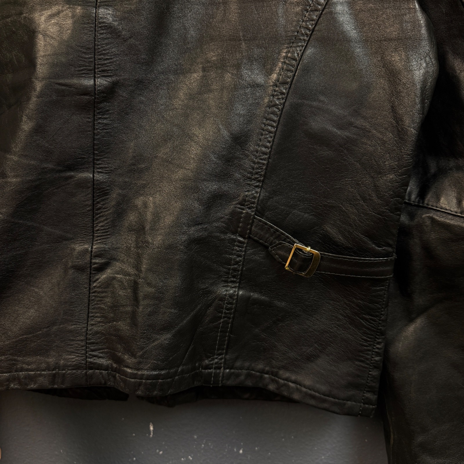 Black Genuine Leather Made in Argentine 42 men’s jacket biker vintage 80’s