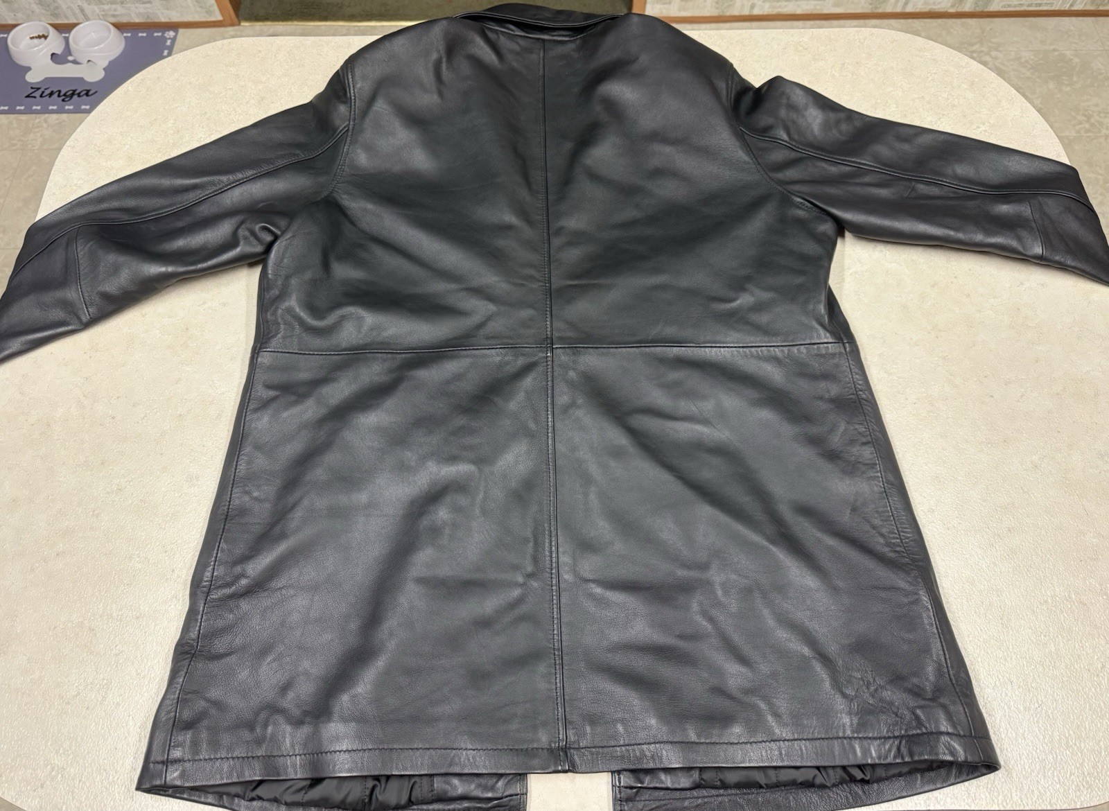 Decrum Leather Coat Men Size XL 100% Real Lambskin Black Jacket