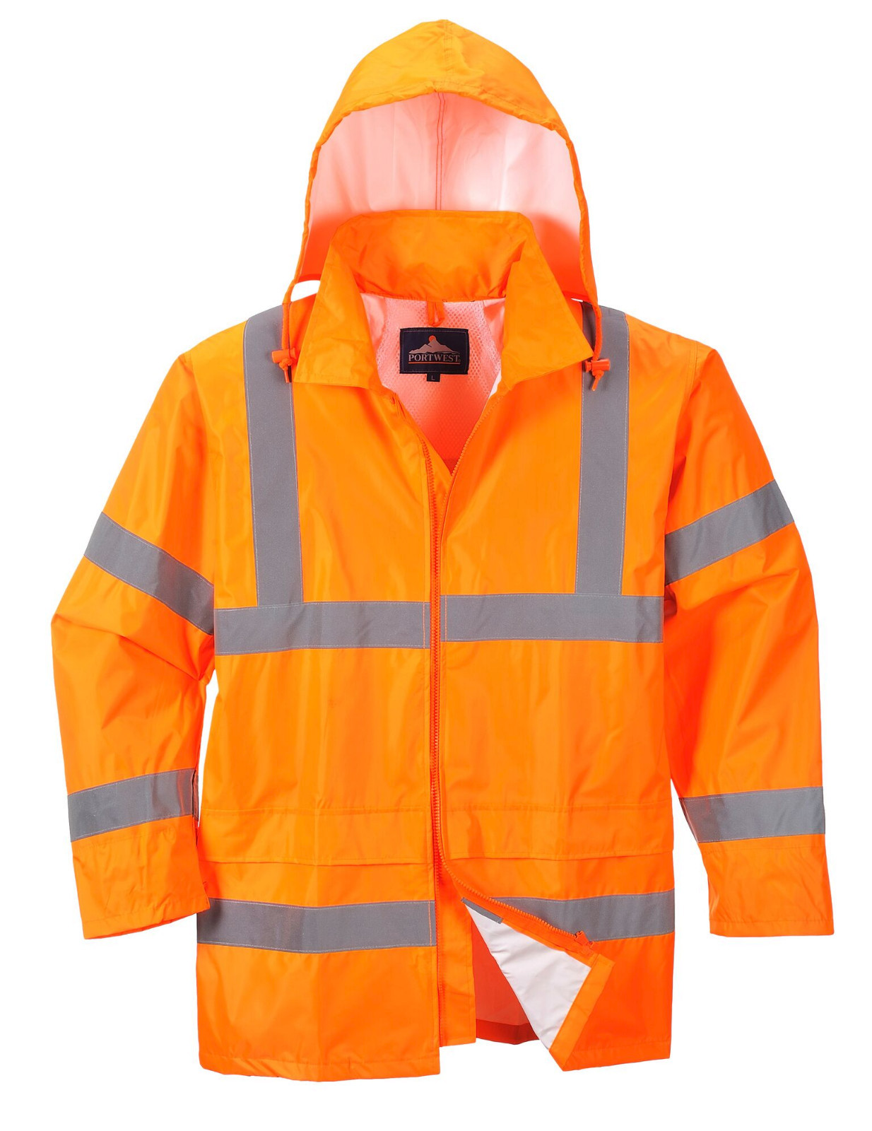 Safety Rain Jacket Reflective Green Hi-Vis Raincoat Rainjacket w Hood S-7XL