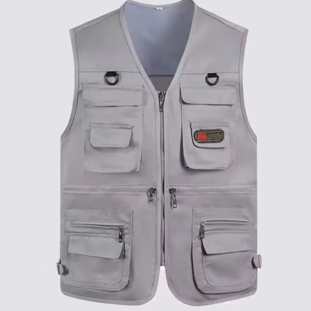 Men’s Fishing Vest Work Safari Travel Photo Cargo 10 Pockets Waistcoat Jacket