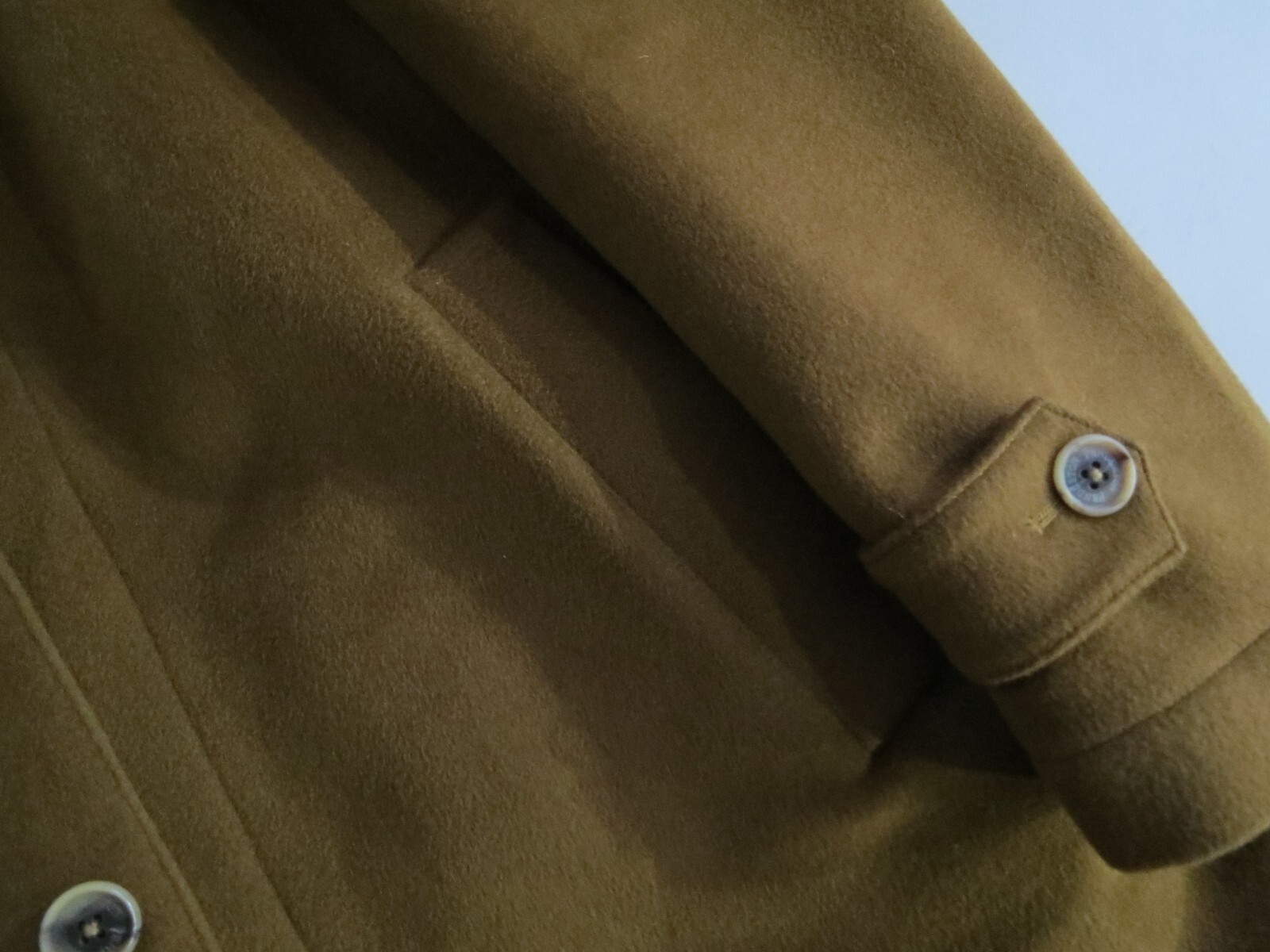 Pendleton Woolen Mills Sample dark camel brown four button topcoat 46 R