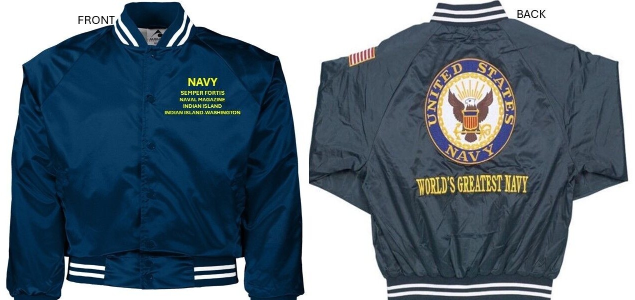 NAVAL SUPPORT ACTIVITY SOUDA BAY*EMBROIDERED SATIN JACKET OFFICIALLY LICENSED
