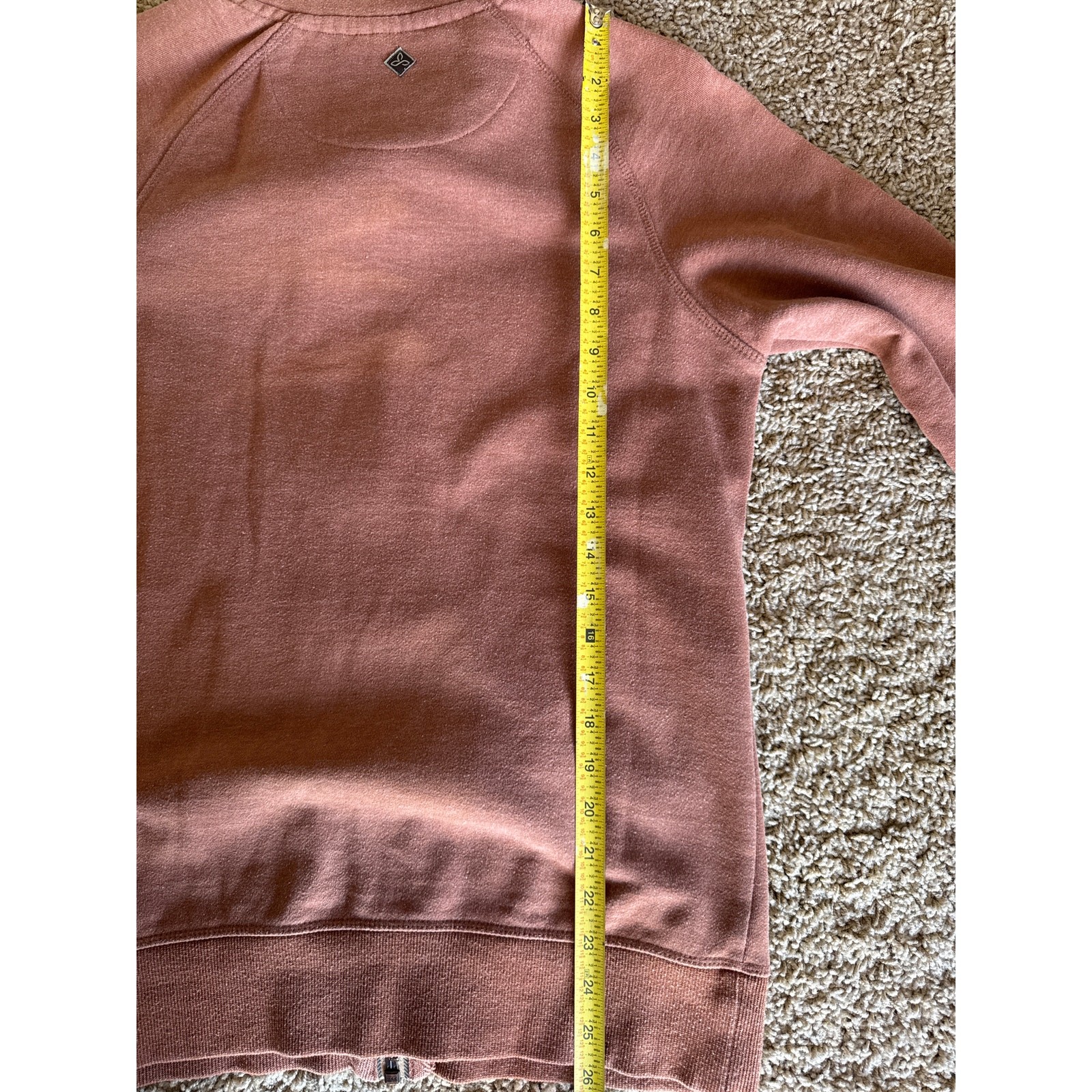 Prana Small Faded Cinnamon Full Zip Sweat Jacket