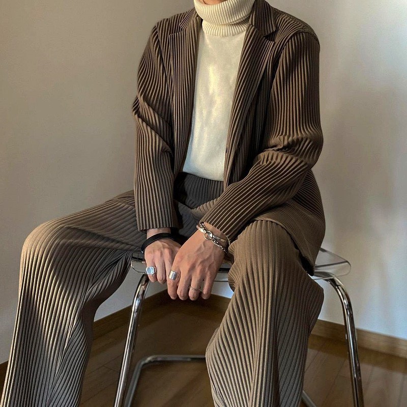 HOMME PLISSE ISSEY MIYAKE Black Pleats Jacket Size1.2.3.4
