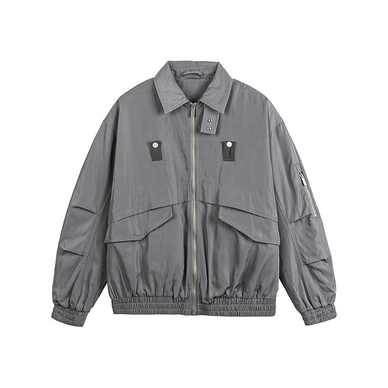 Hot Retro Flip Collar Pocket Windproof Flight Jacket Motorcycl Coat Street Party