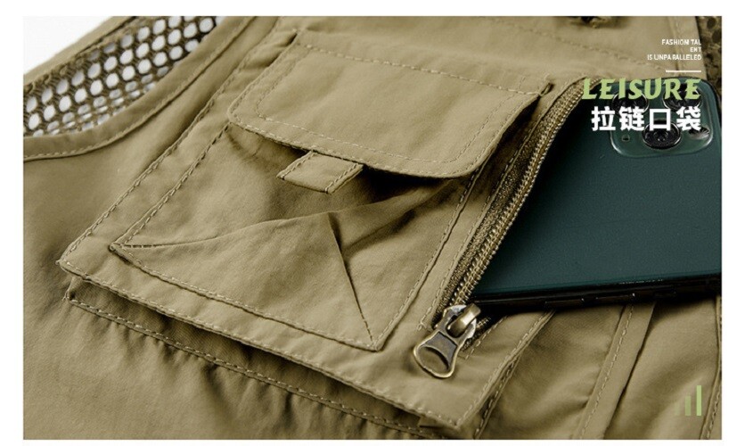 Mens Vest Waistcoat Utility Multi-Pocket Fishing Vest Sports Workwear Fisherman