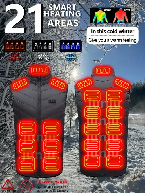 Unisex Heated Vest for Men and Women with 12000 Mah Battery Pack
