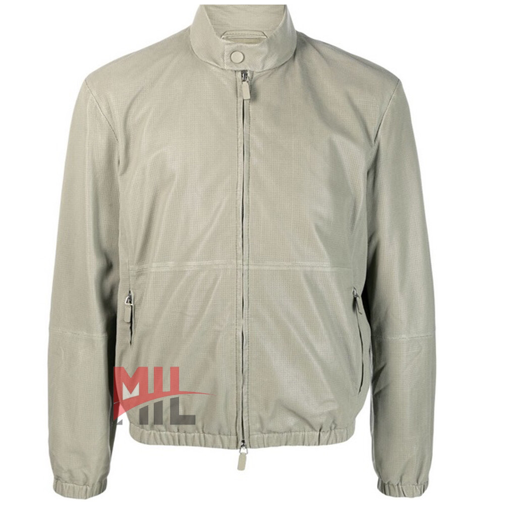 Handmade Men’s Gray Color Fashion Jacket, Genuine Leather Biker Jacket