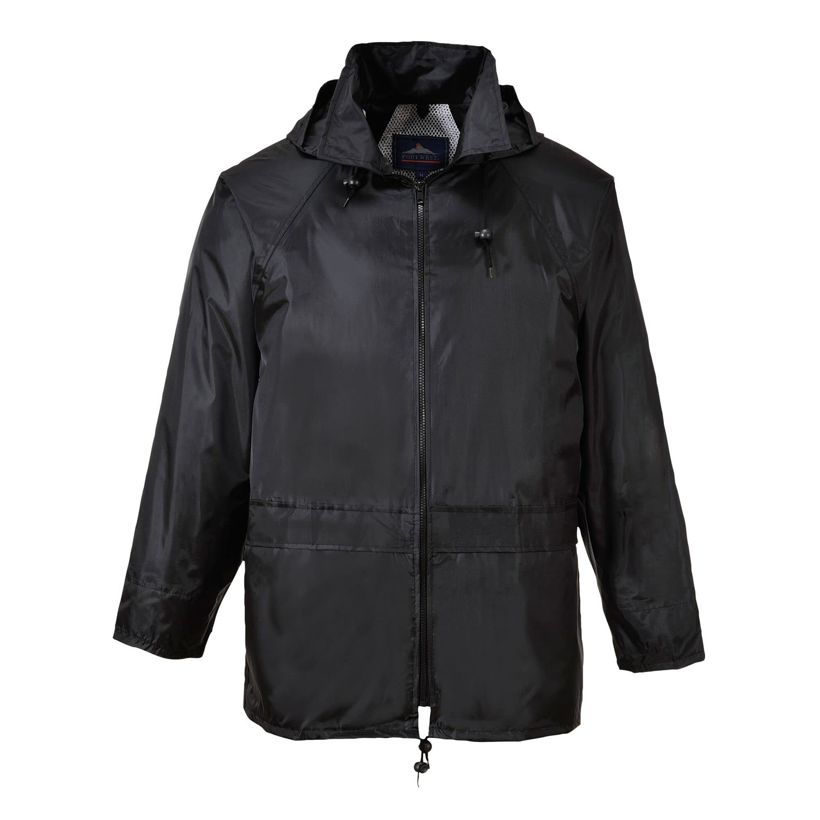 Men’s Lightweight Waterproof Hooded Safety Rain Jacket 3X-Large Big Black