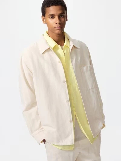 UNIQLO Cotton Linen Shirt Jacket 4 Colors XS~4XL Men Unisex New Japan