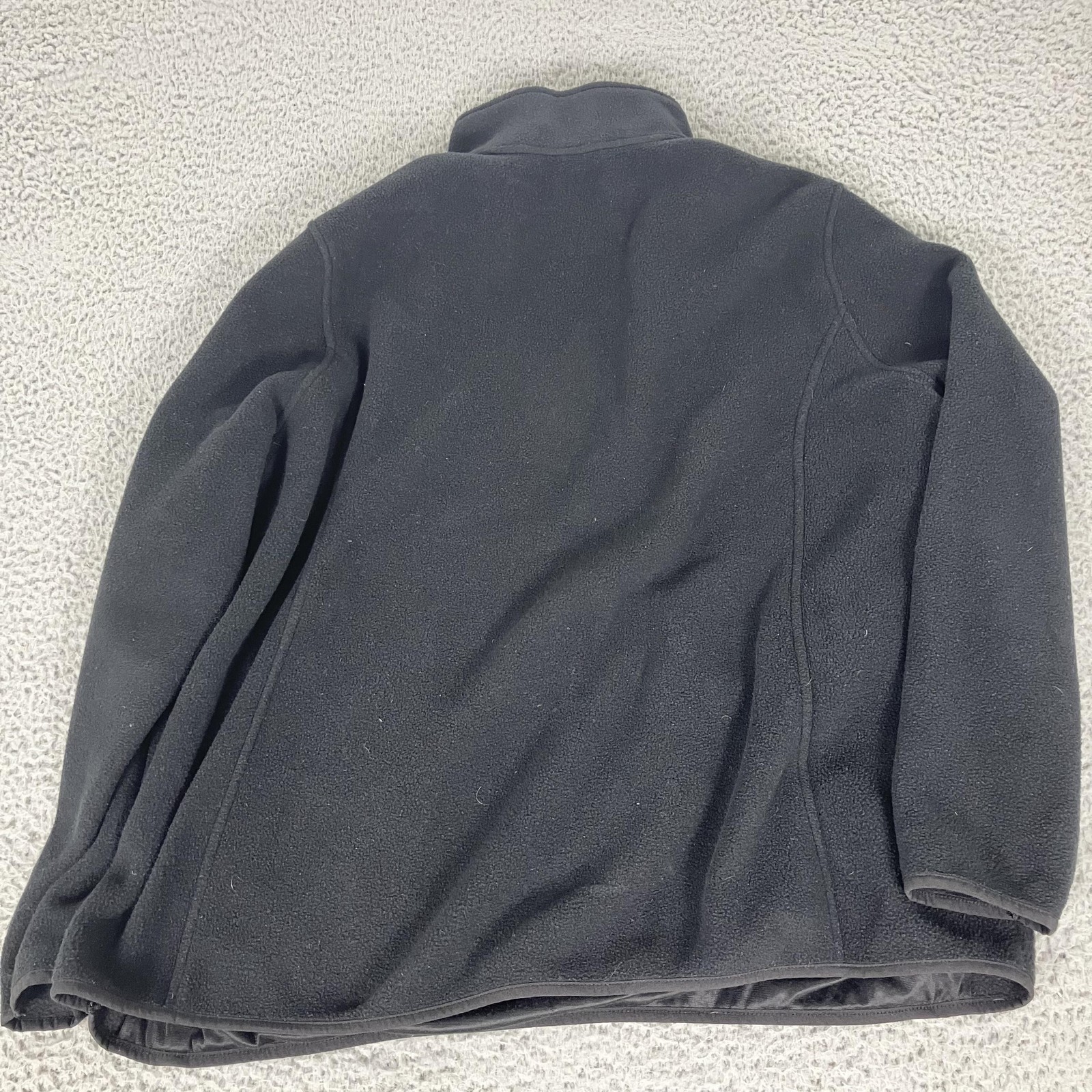 L.L.Bean Jacket Mens 3XL Black Fleece Snap Pullover Zip Pockets Outdoor Hiking