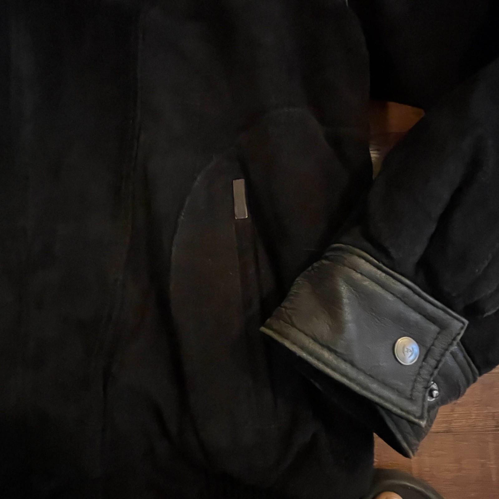 Vintage Y2K Phat Farm Men’s Leather Black Hooded Jacket Size XL RARE!!!