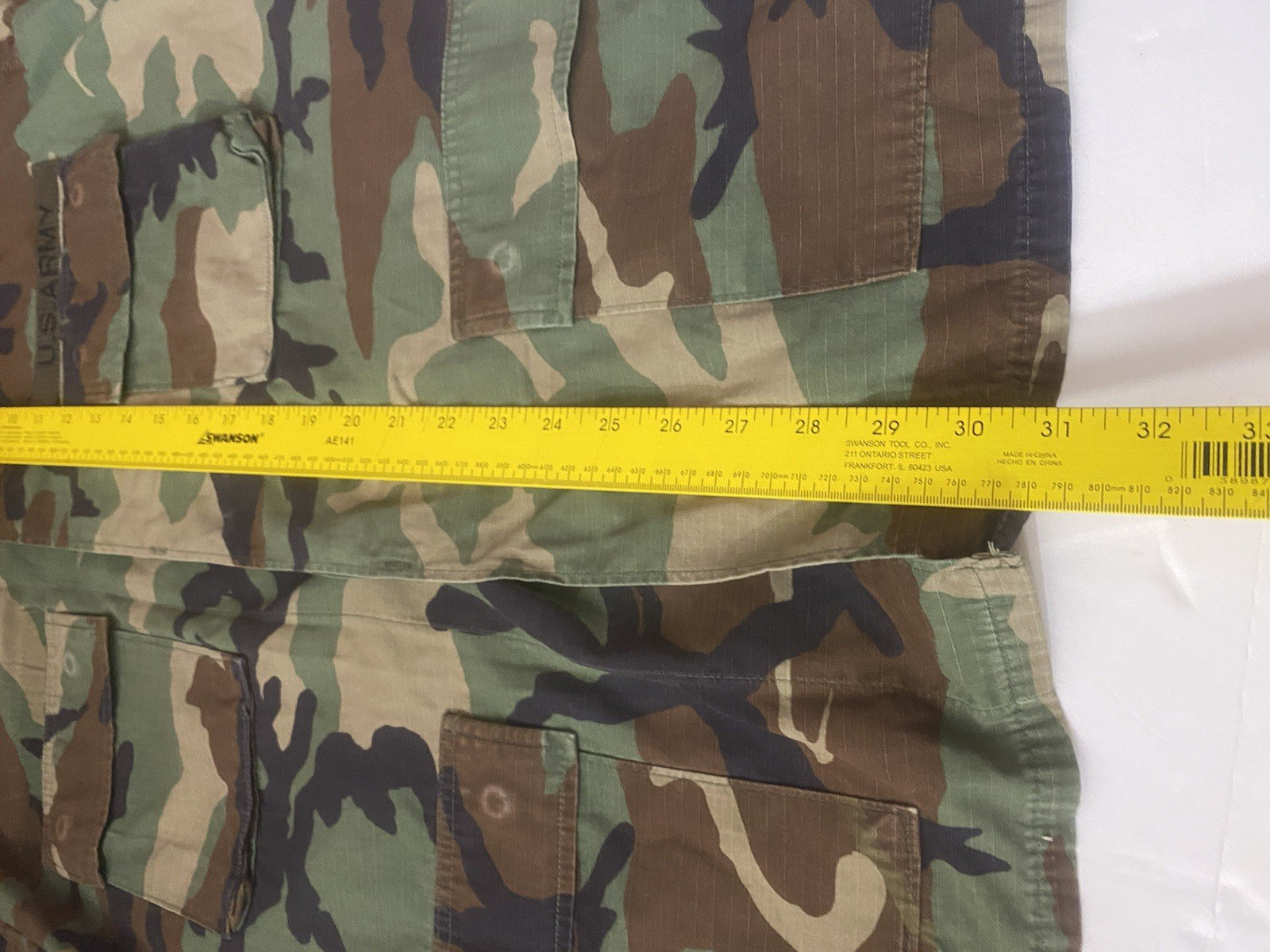 VTG US Army Military Camo Hot Weather Coat Long Sleeve Sz Large Woodland Combat
