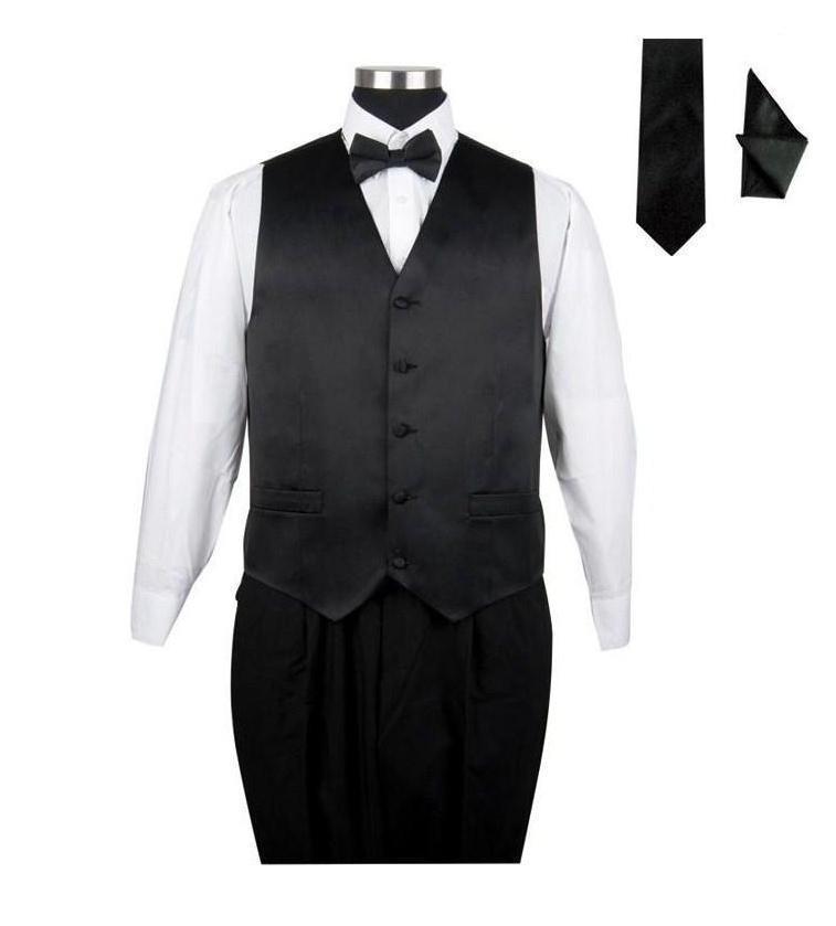 Men’s Tuxedo Vest 4 Piece Set #004 – Vest with Bow Tie Hanky and Neck Tie