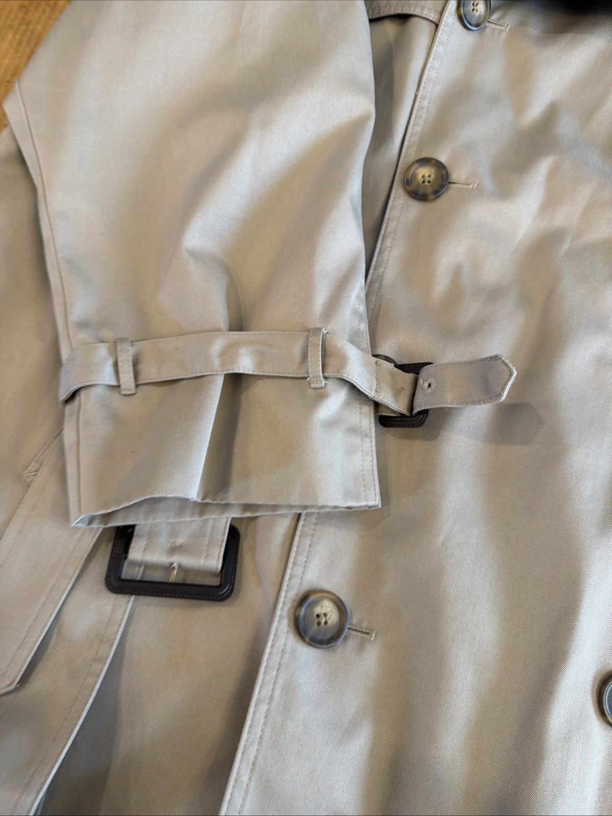 Lauren Ralph Lauren Trench Coat 48R Tan Belted Mens XL Double Breasted