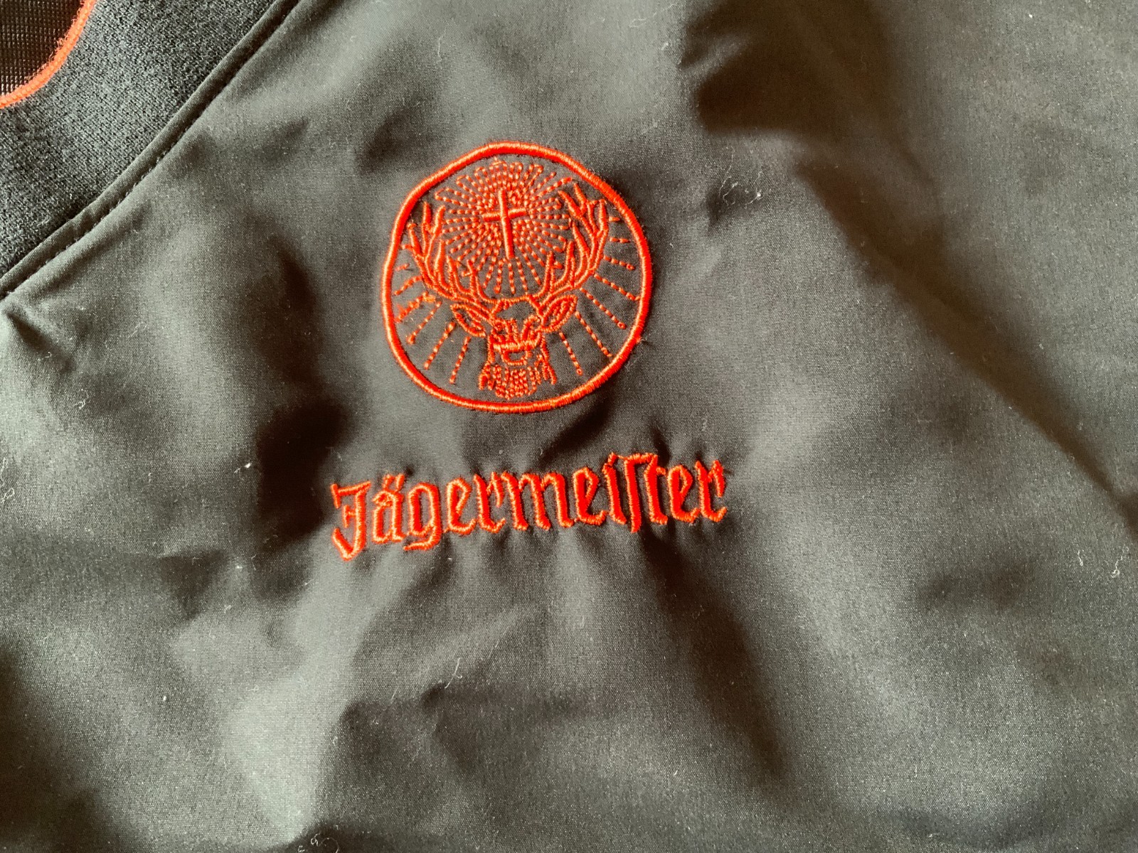 Jagermeister pull on black long sleeve Jacket shirt Men’s embroidered logo XL