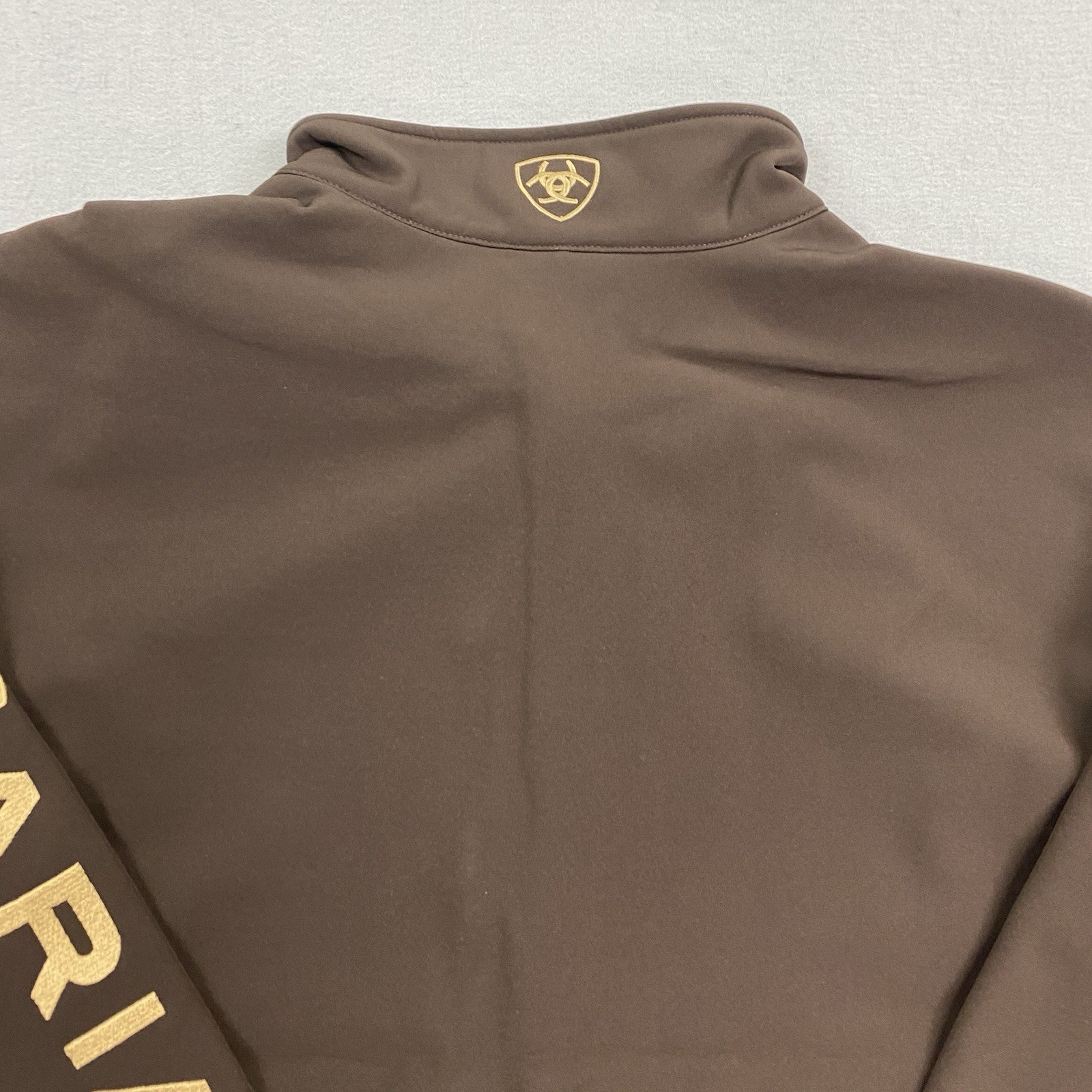 Ariat Logo Softshell Jacket Mens XXL Brown Full Zip Conceal Carry Wind Resist
