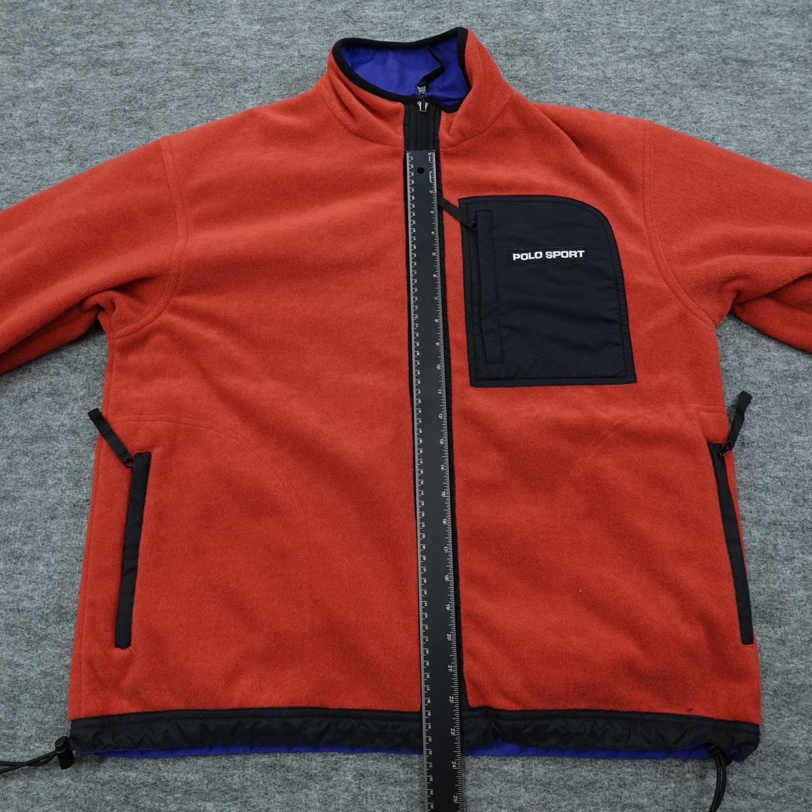 Vintage Polo Sport Ralph Lauren Jacket Mens Medium Reversible Fleece Nylon 90s