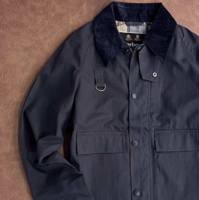 Barbour Corduroy Collar Plaid Lining Short Workwear Jacket Men Women
