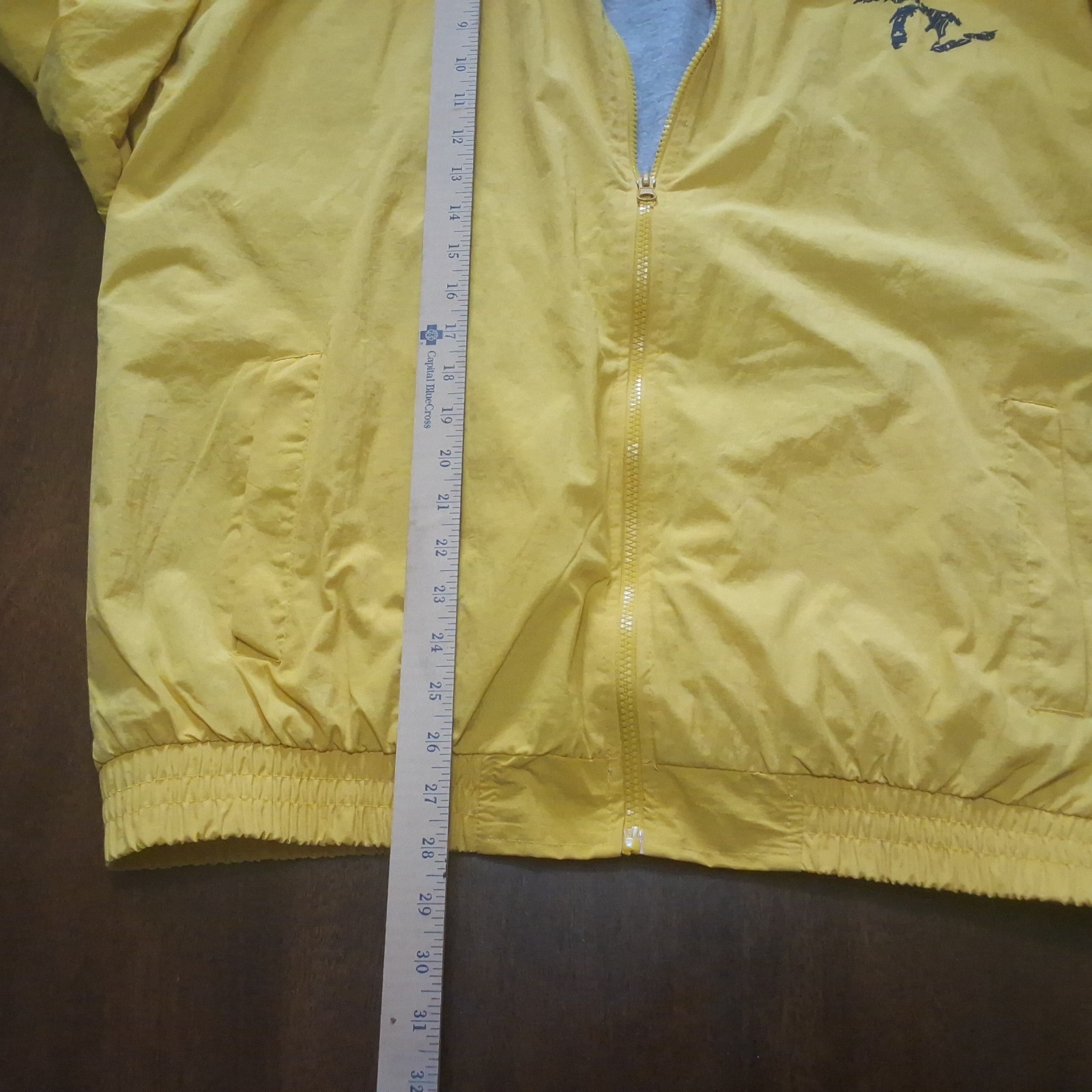 Mens Yellow Windbreaker Momentum Jacket Great Lakes Lined Size XL