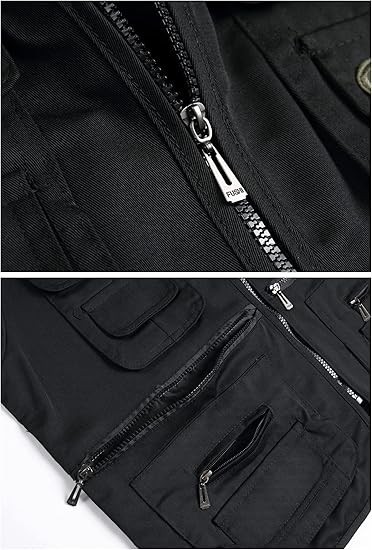 Multi Pocket Cargo Vest Mens Utility Fishing Hiking Outdoor Gilet Waistcoat Tops