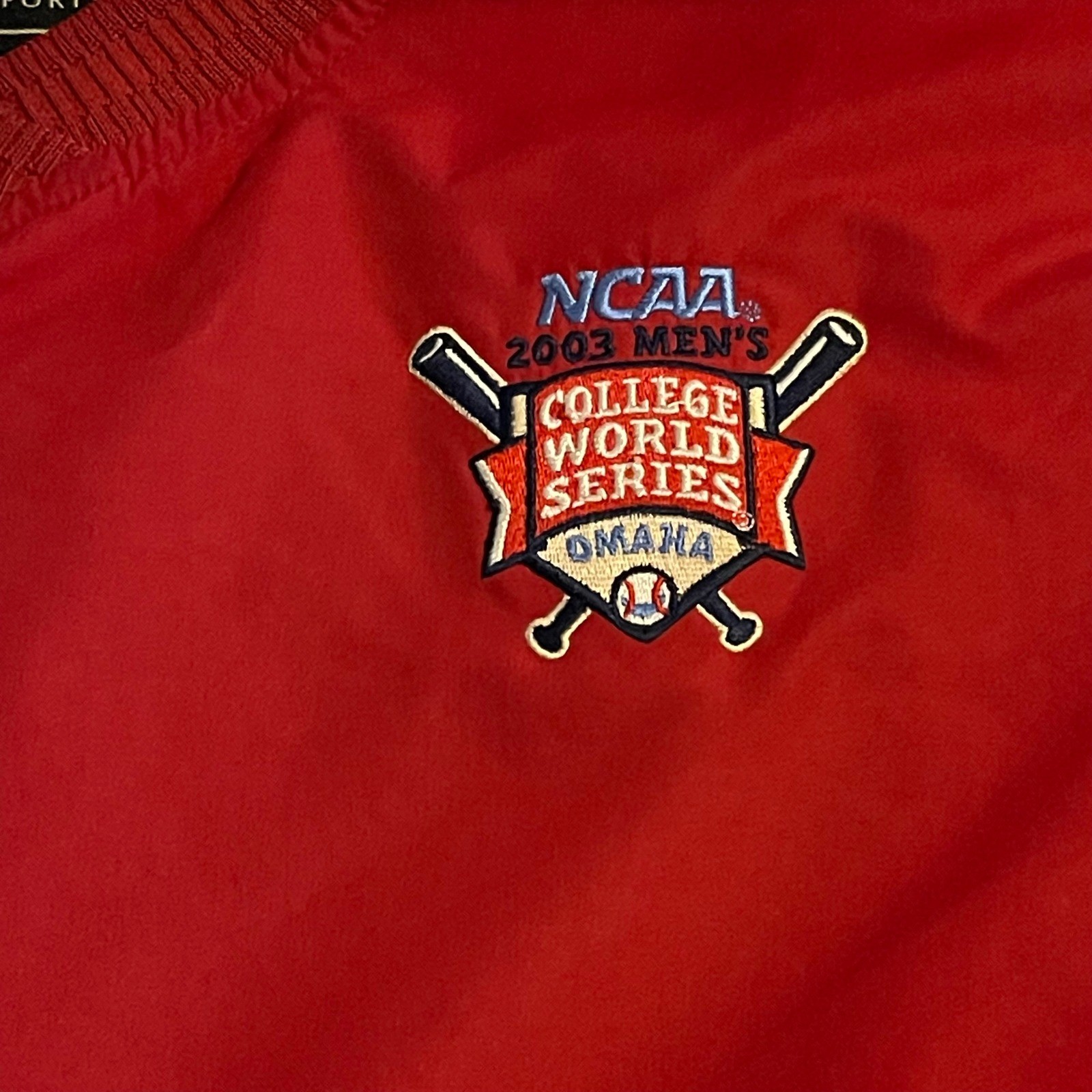 Vintage 2003 Gear For Sports Jacket Mens XL Red NCAA College World Series Y2K