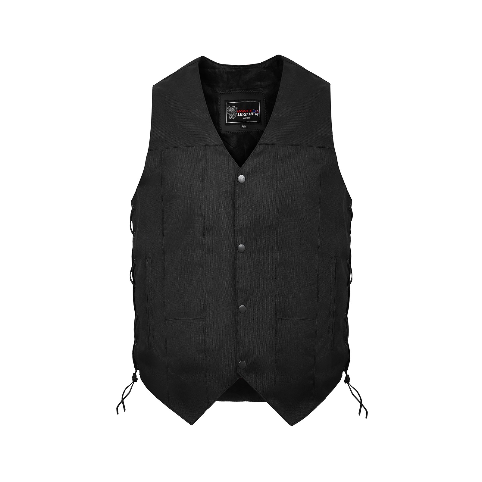 Work Utility Vest 10 Pocket Dual Conceal Carry Black Textile Vest