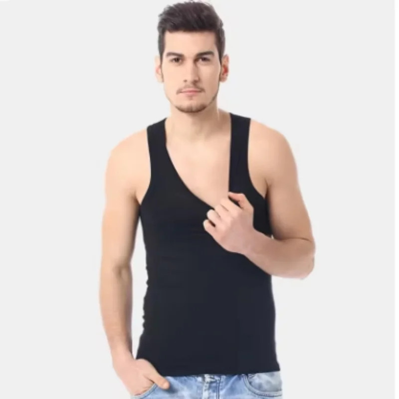 1/2/3 Piece Men’s Cotton Sports Skinny Vest Teenagers Leisure Joker Sleeveless T
