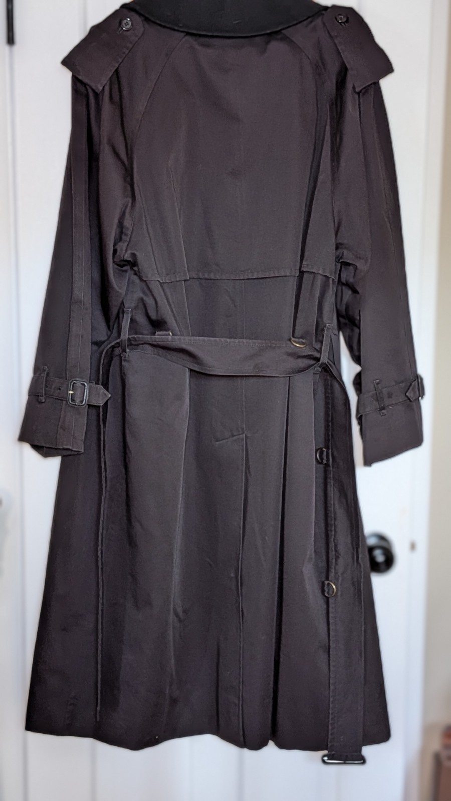 Vintage Burberrys of London Black Trench Coat Removable Wool Liner Nova Check
