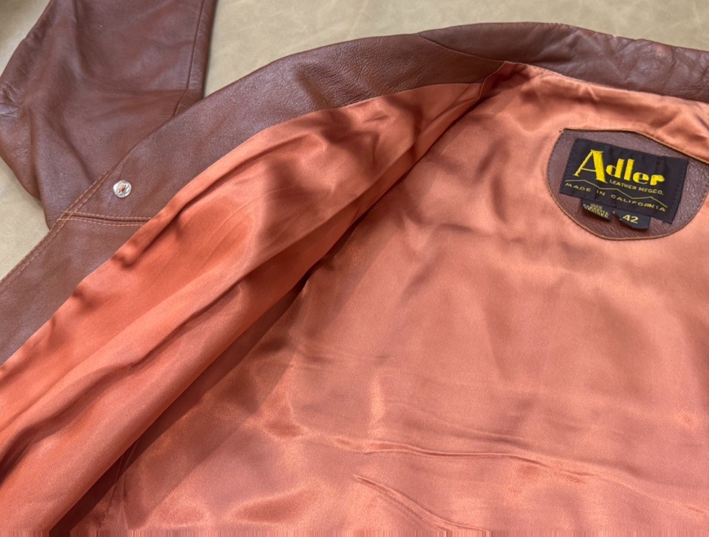 Vintage 60s Adler Cabretta Glove Leather Mens Jacket Size 42 Made in California