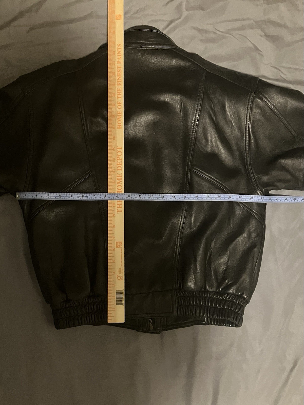 Vintage Midway Genuine Leather Bomber Jacket Black 1990s Y2K