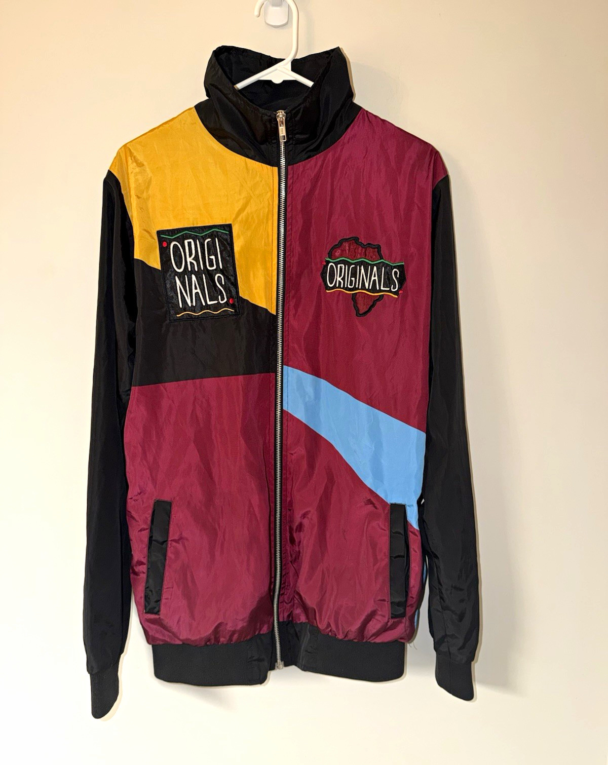 Vintage Originals Kool Kiy Colorblock Jacket Full Zip w/Pockets Men’s M Burgundy