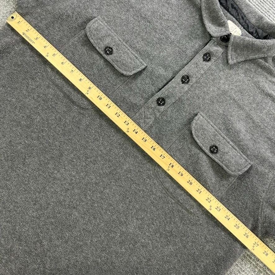 J Crew Oarman Shacket Shirt Jacket Men Medium Gray Pullover Four Button USA Made