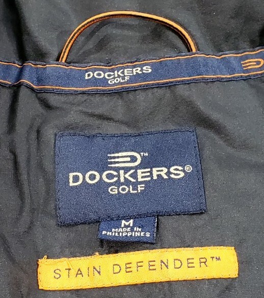Dockers Golf Stain Defender Black Jacket 1/4 Zip Short Sleeve MENS SIZE MEDIUM