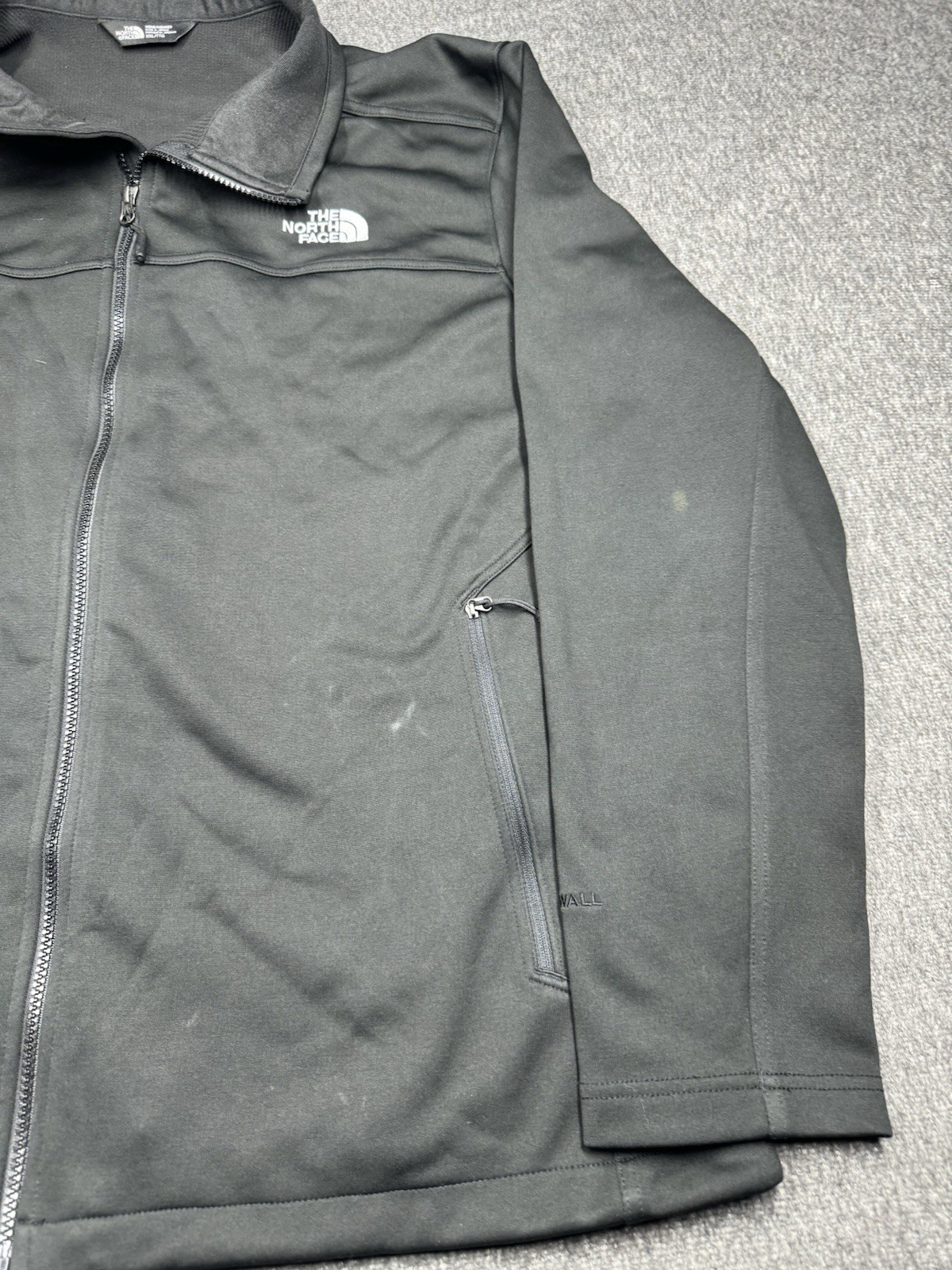 The North Face Mens Jacket 2XL Black Windwall Full Zip Hiking Walking