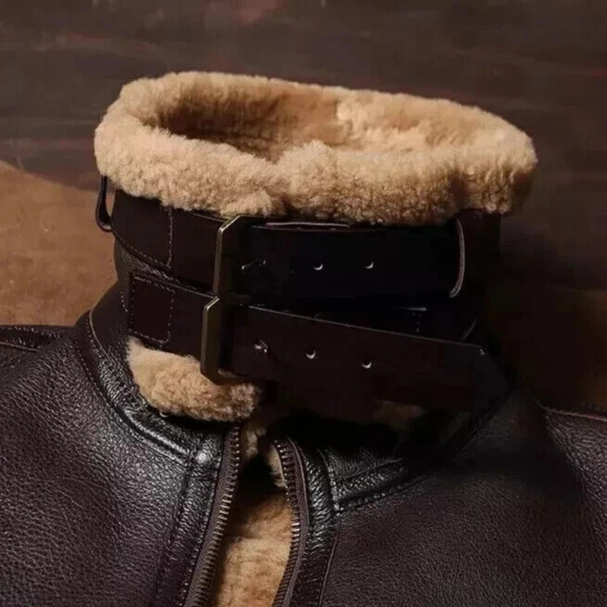 Men’s Vintage RAF B3 Aviator Shearling Genuine Sheep Leather Winter Jacket