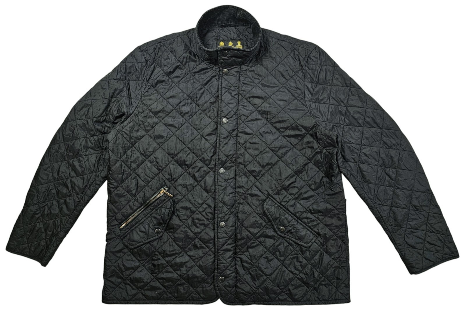 *HOT Men’s BARBOUR @ CHELSEA SPORTS QUILTED Corduroy Collar Zip BLACK Jacket XXL