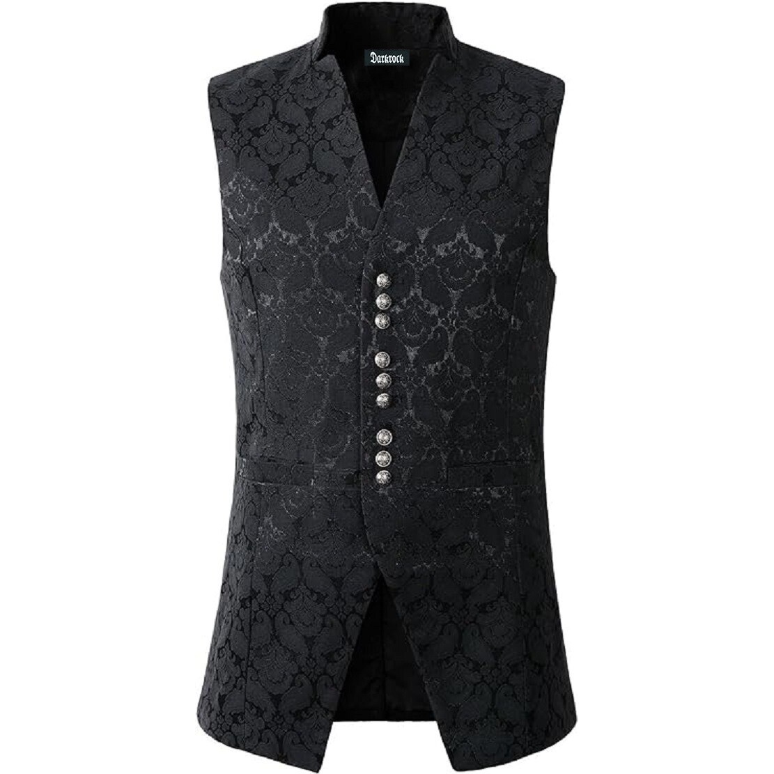Men Black Brocade Goth Victorian Waistcoat Suit Vest Steampunk Gothic clothes