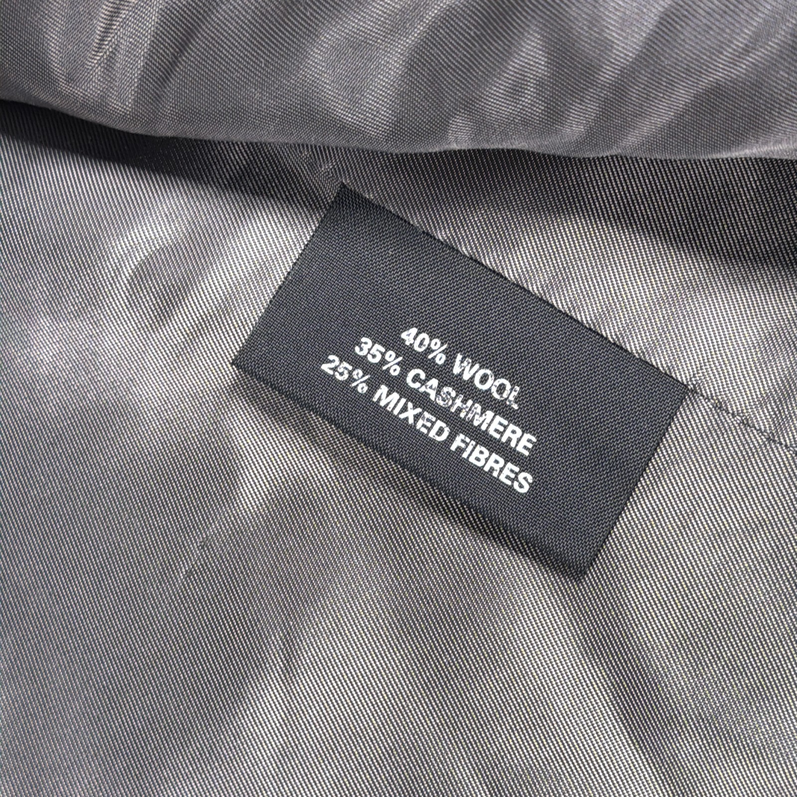 Buttonhole Coat Mens 44 Gray Wool Cashmere Overcoat Long Lined Formal Luxury