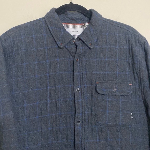 Five four jacket mens XL quilted Dark Gray Button-Up lightweight outdoor casual