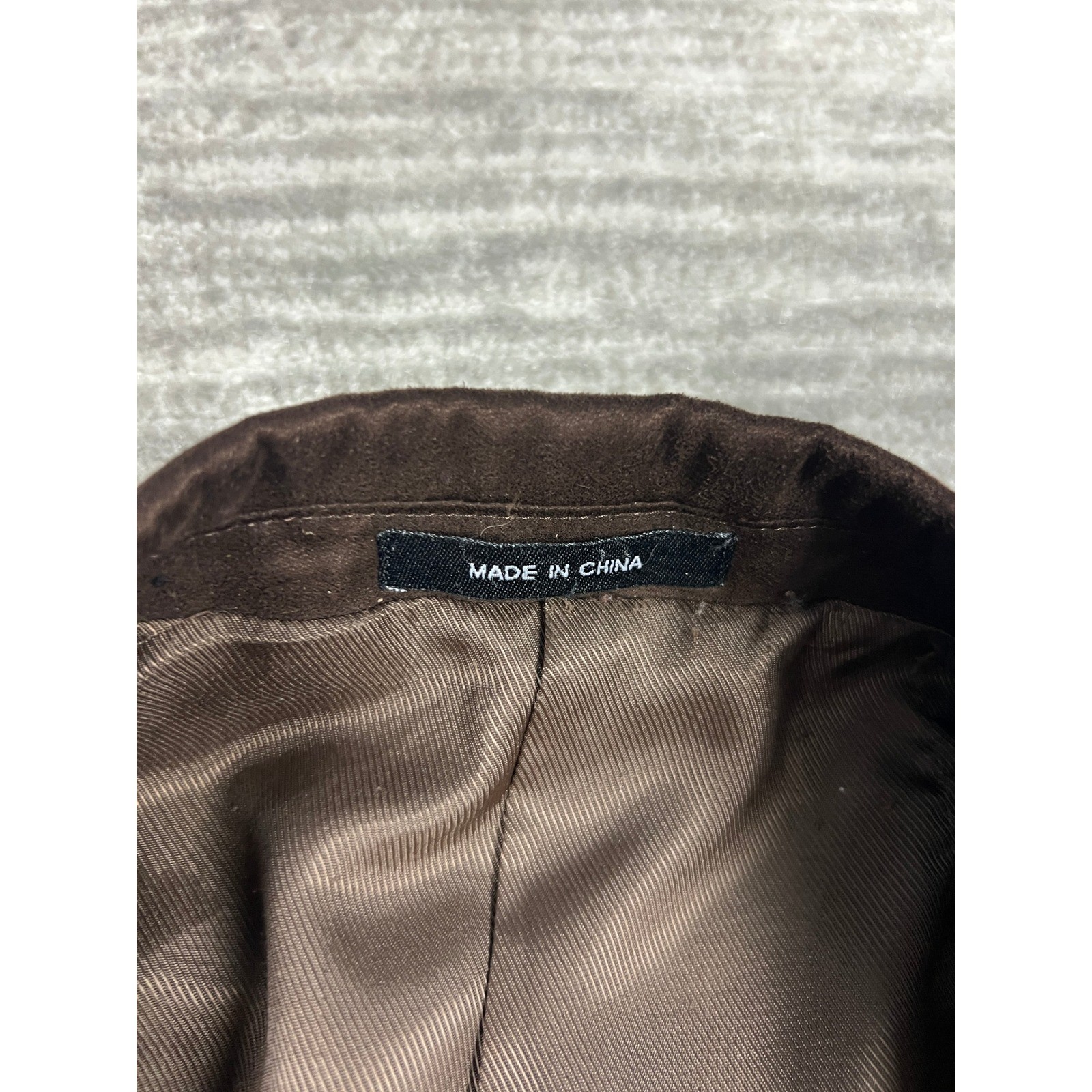 Chaps Blazer Mens 46L Brown Faux Suede Sport Coat Two Button Professional Jacket