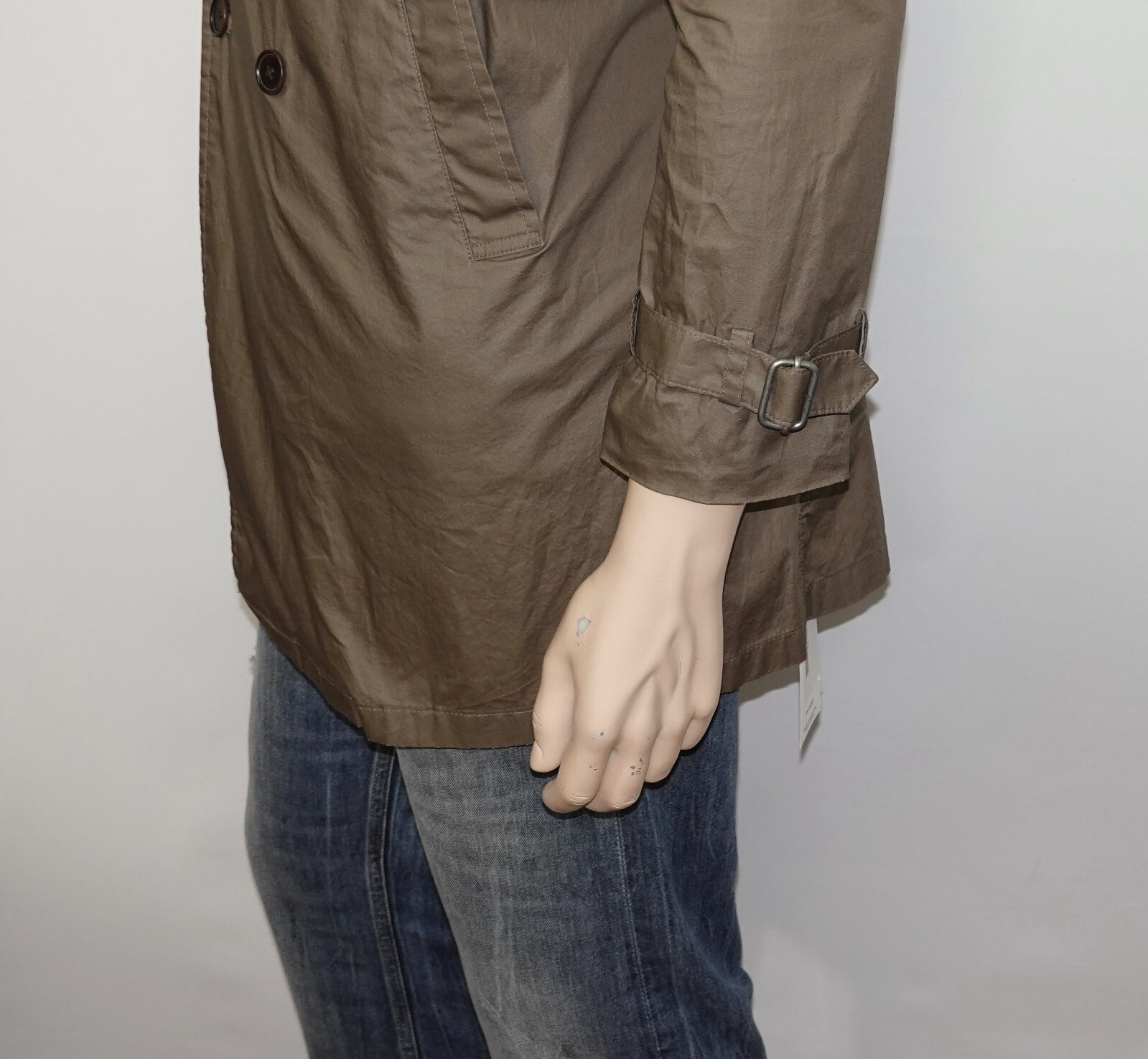John Varvatos Modern Lightweight Trench Coat in Brown Size Small 100% Cotton