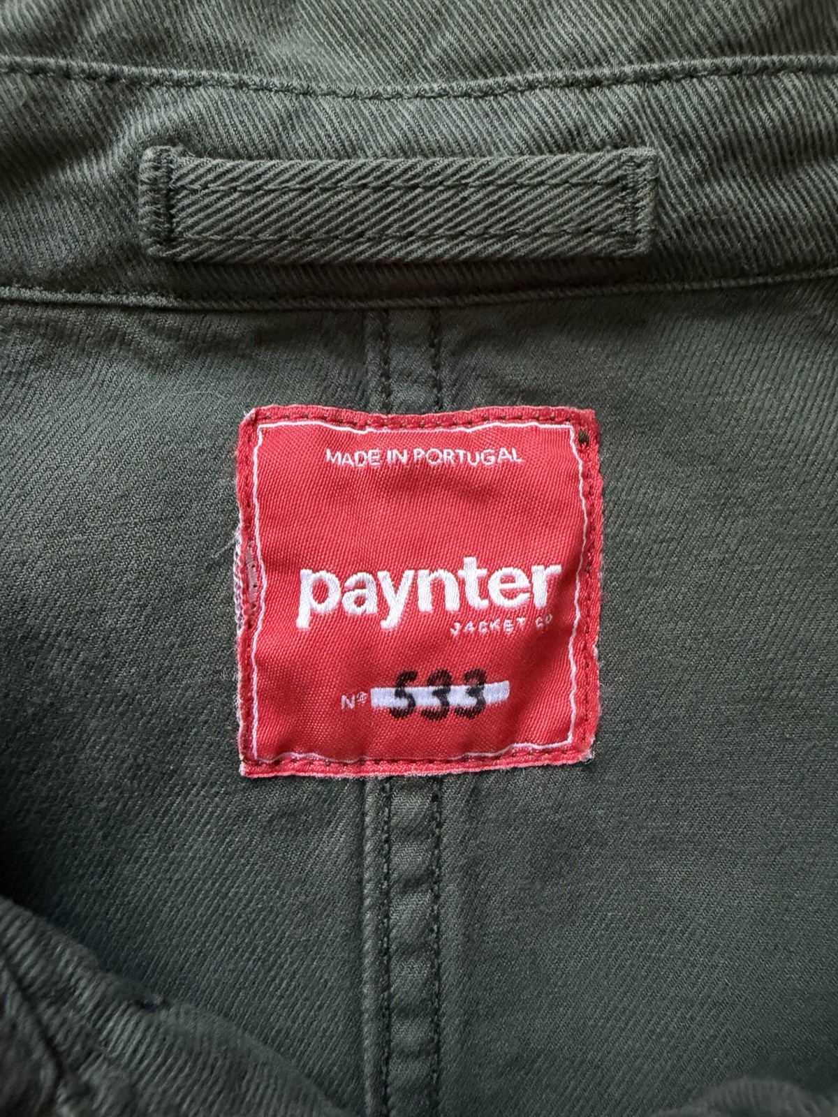 Paynter Men’s Chore Jacket Olive Green, Size XL