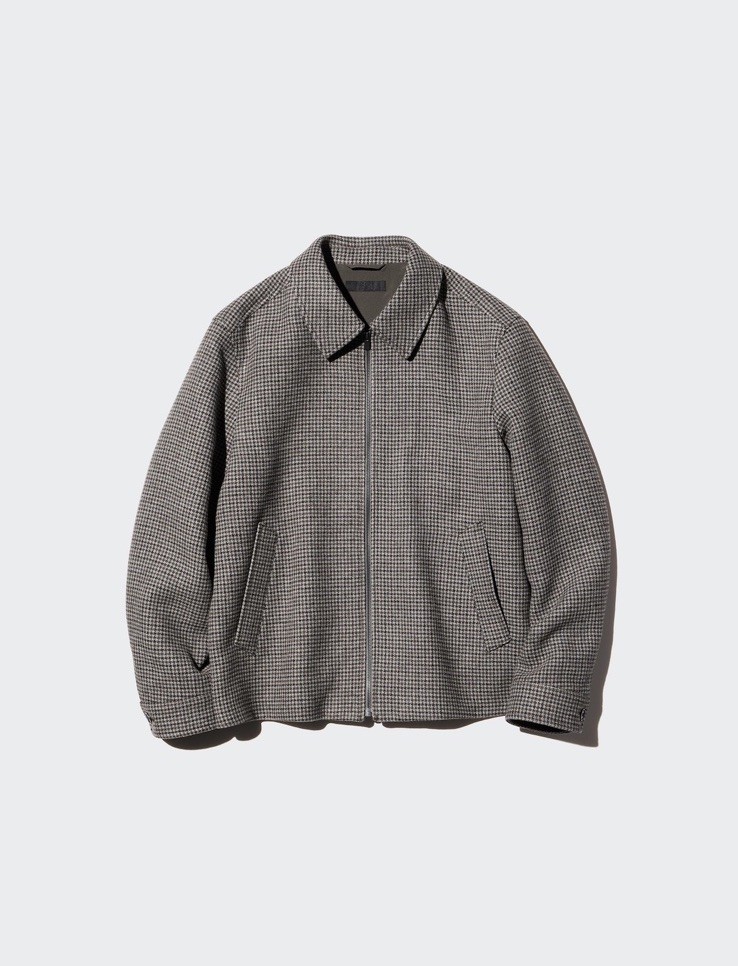 Uniqlo Single Collar Short Blouson Checked Size L