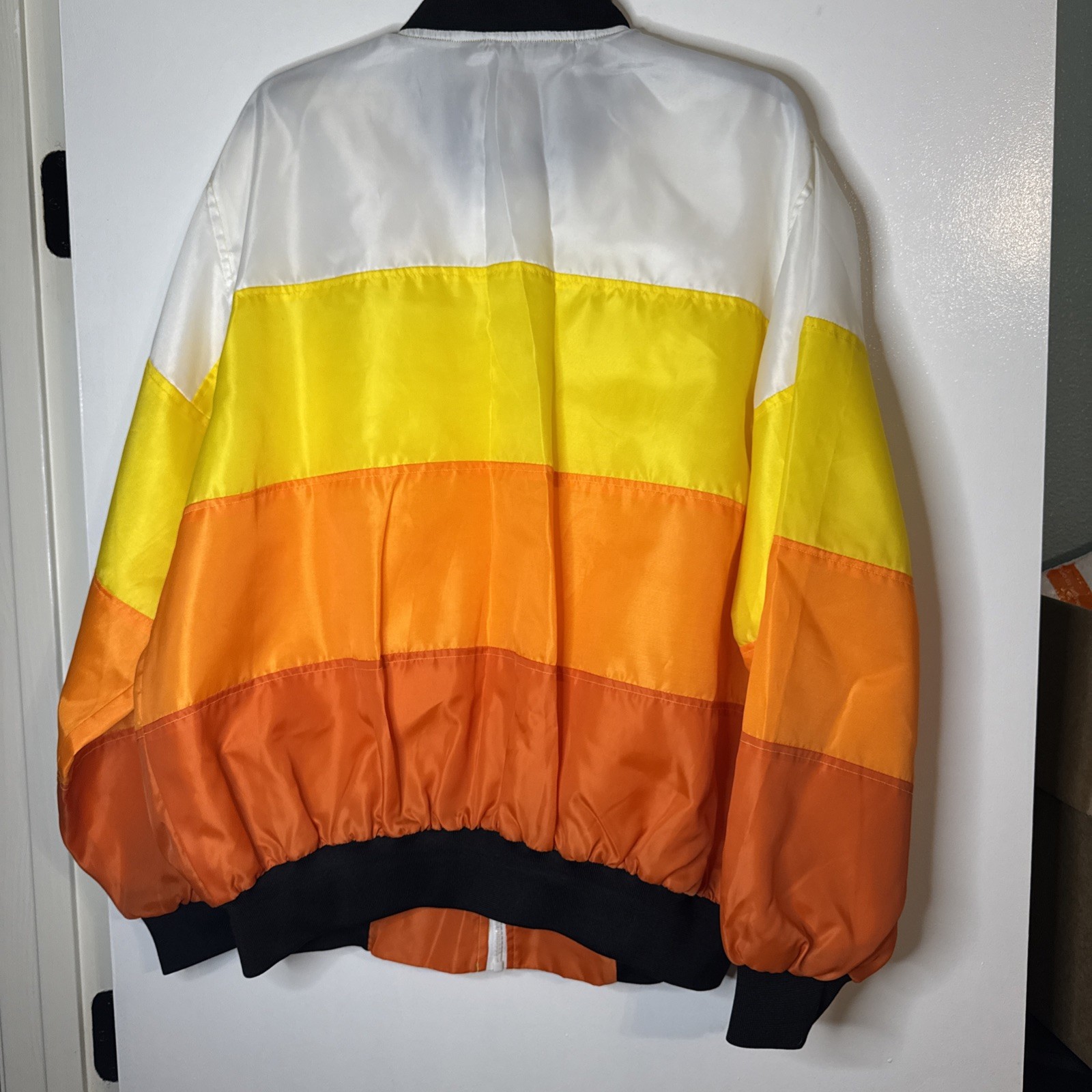 ARMOR ALL polyester racing jacket embroidery 1980s dayglo stripes Large Exc